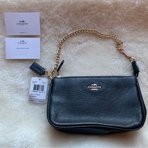 Coach Pebbled Leather Large Wristlet/Mini Purse